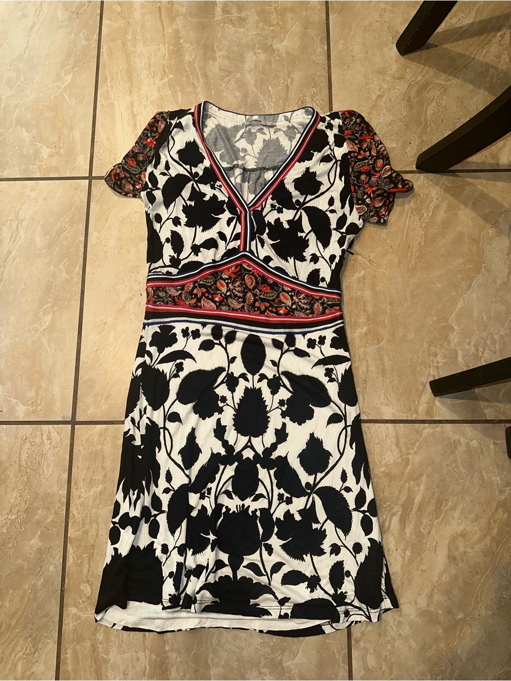 Black and white Desigual "Celestino" trapeze dress Size M